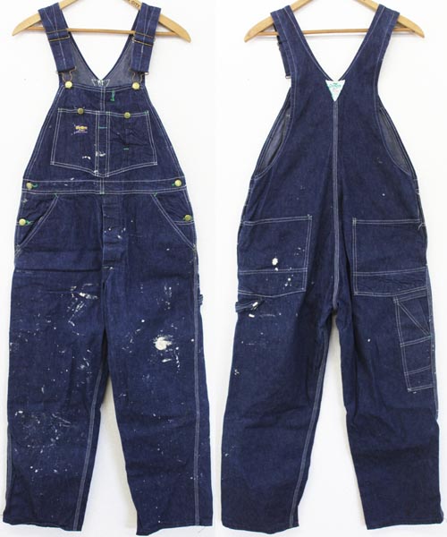 50s OSHKOSH B'GOSH インディゴ デニムオーバーオール ペンキ飛び