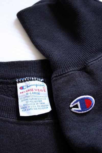 90s USA製 Championチャンピオン NYU リバースウィーブ スウェット 黒