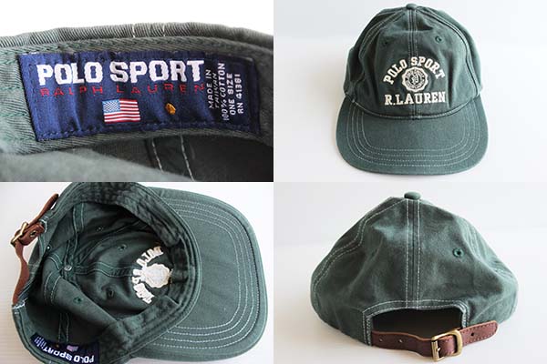 90s POLO SPORTポロ スポーツ ラルフローレン コットンキャップ 緑
