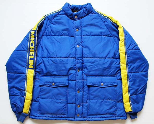 70s Swingster MICHELIN 中綿入り ナイロン レーシングジャケット 青