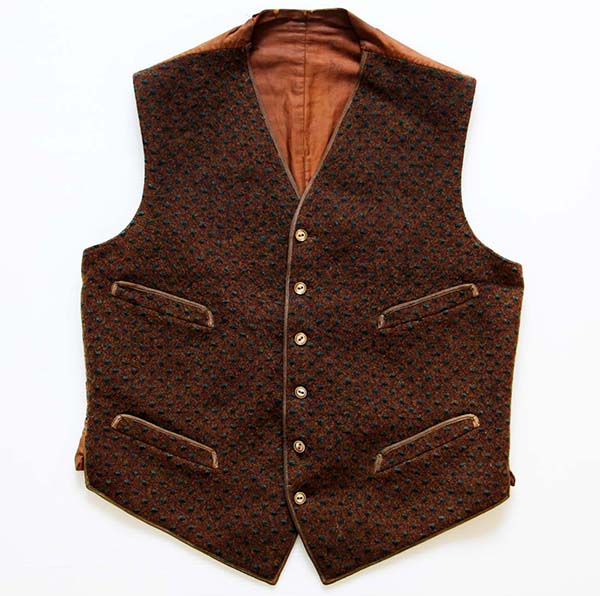 40s クジャク柄 シンチバック ベスト☆ジレ アンティーク - Sixpacjoe