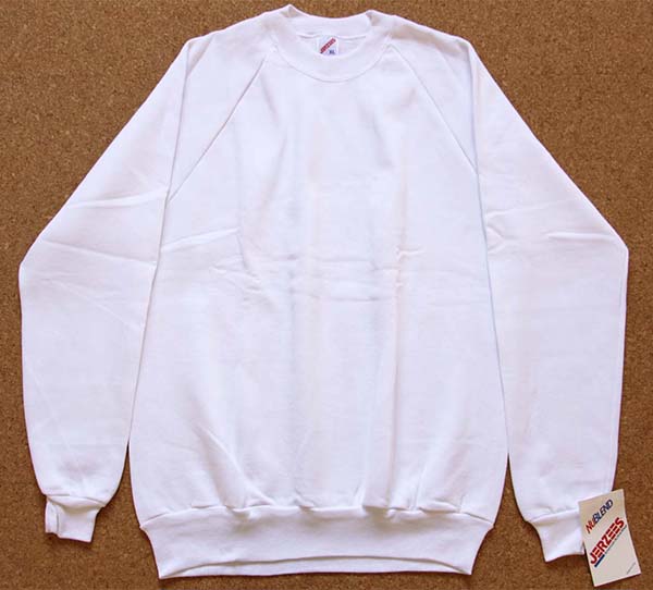 デッドストック☆80s USA製 JERZEES 無地 スウェット 白 XL☆ブランク