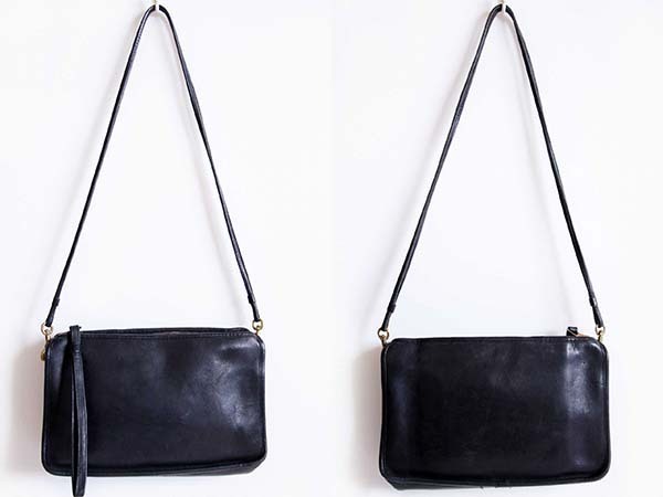 70s USA製 COACH オールド コーチ レザー ショルダーバッグ 黒☆4136