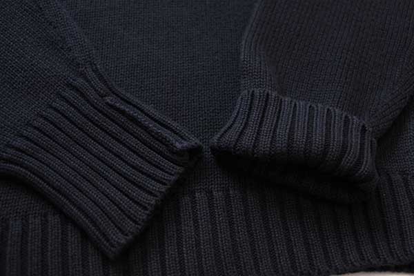 90s ポロ ラルフローレン ワンポイント コットンニット セーター 黒 M