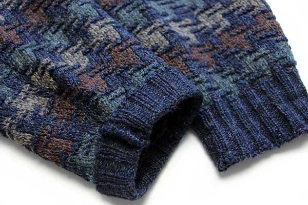 90s USA製 ORVISオービス 編み柄 ネップ入り ウールニット セーター L