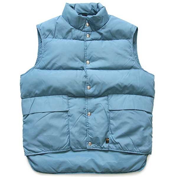 70s Woolrichウールリッチ ナイロン ダウンベスト アクアマリン