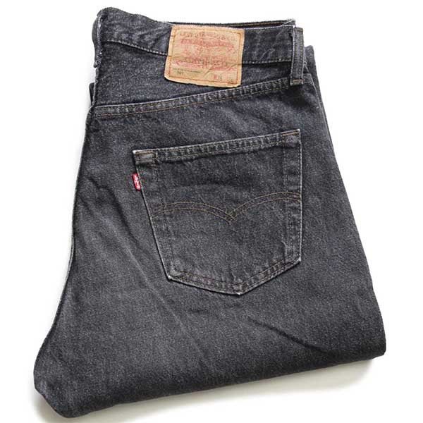 90s USA製 Levi'sリーバイス 501 ペンキ飛び 先染め ブラック デニム