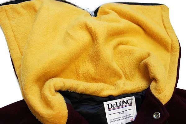 90s USA製 DeLONGデロング セーラーカラー メルトン ウール スタジャン