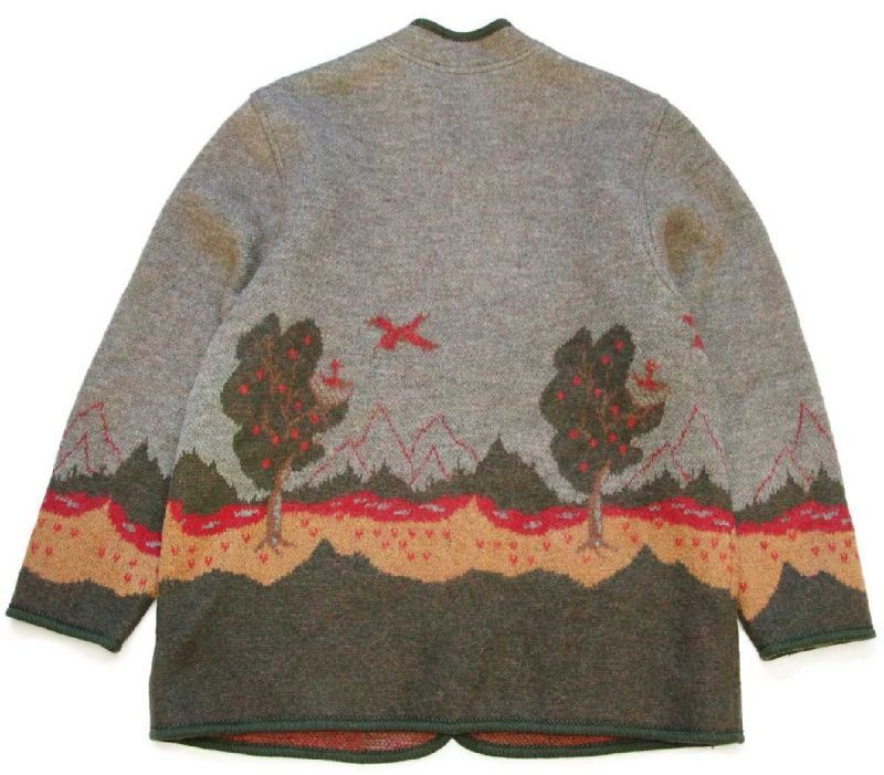 オーストリア製 STAPF 風景柄 アート スタンドカラー チロリアン