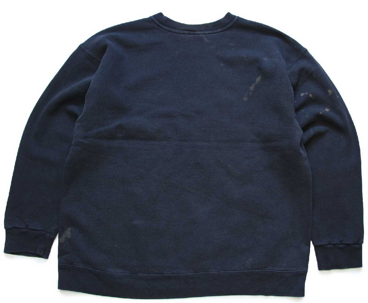 90s USA製 NIKEナイキ ワンポイント ロゴ刺繍 スウェット ブリーチ飛び