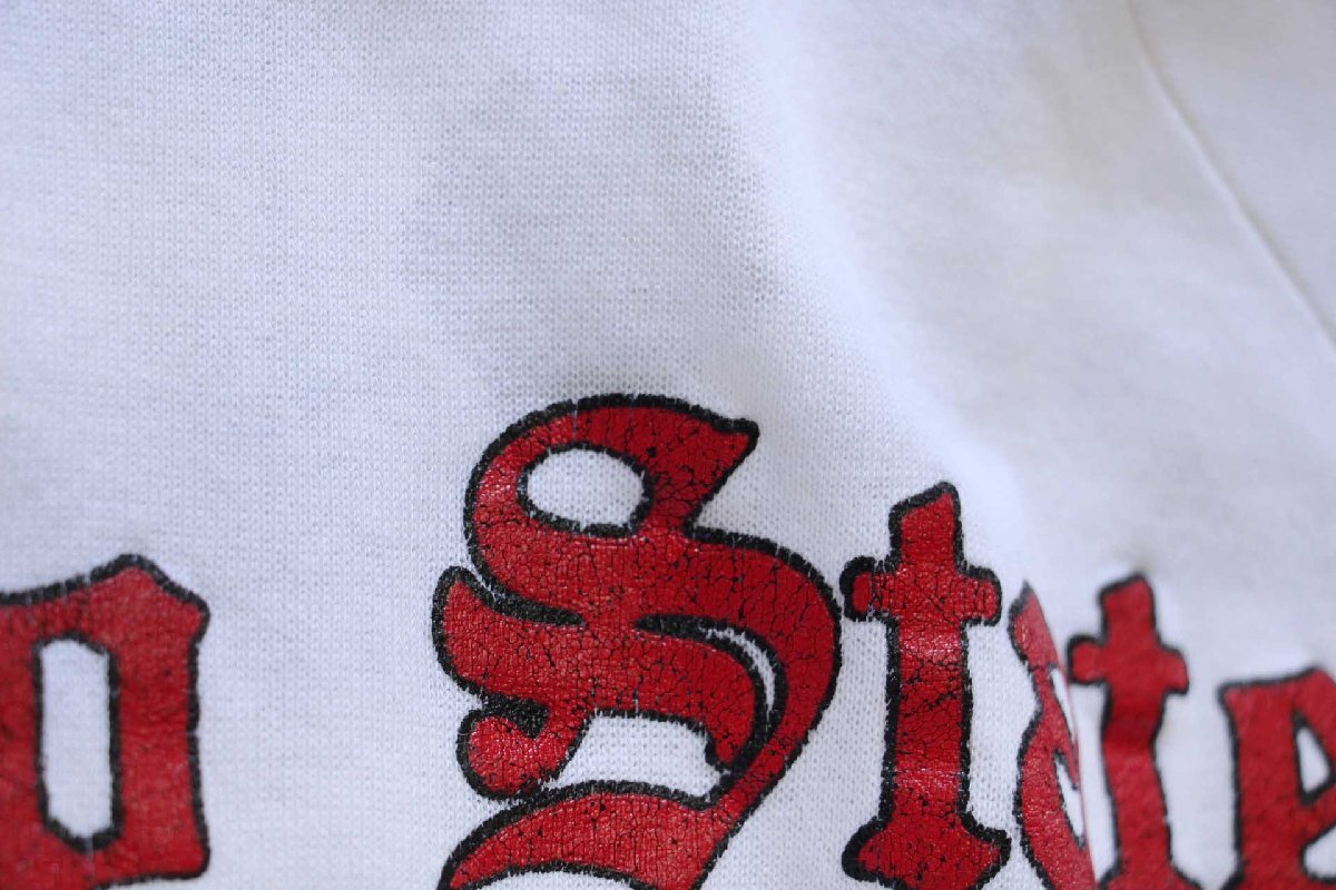 80s USA製 Championチャンピオン Ohio State スウェットパーカー 白 L