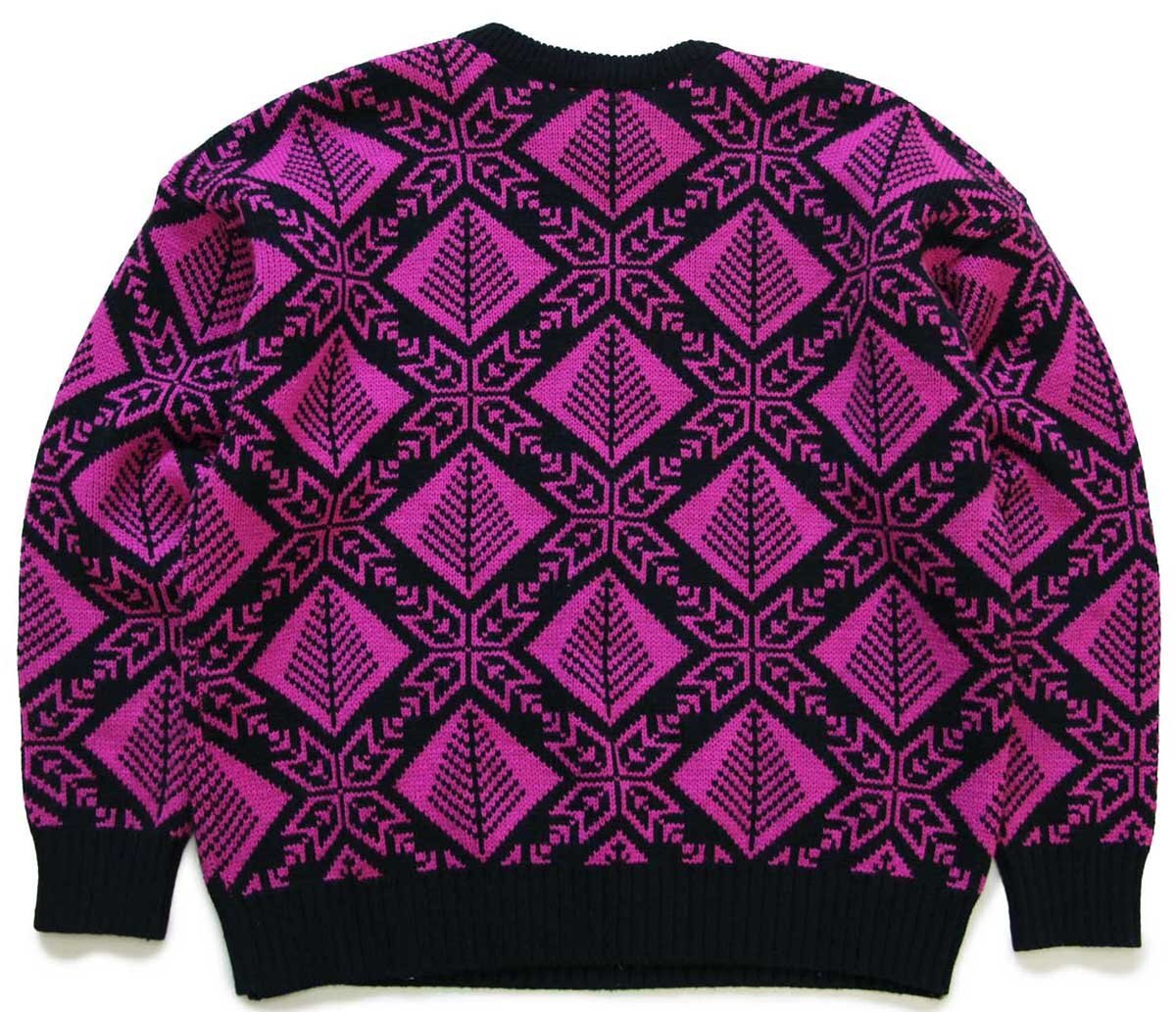 90s USA製 MOUNTAIN LID WOOLENS 雪柄 ノルディック柄 アクリル×ウール