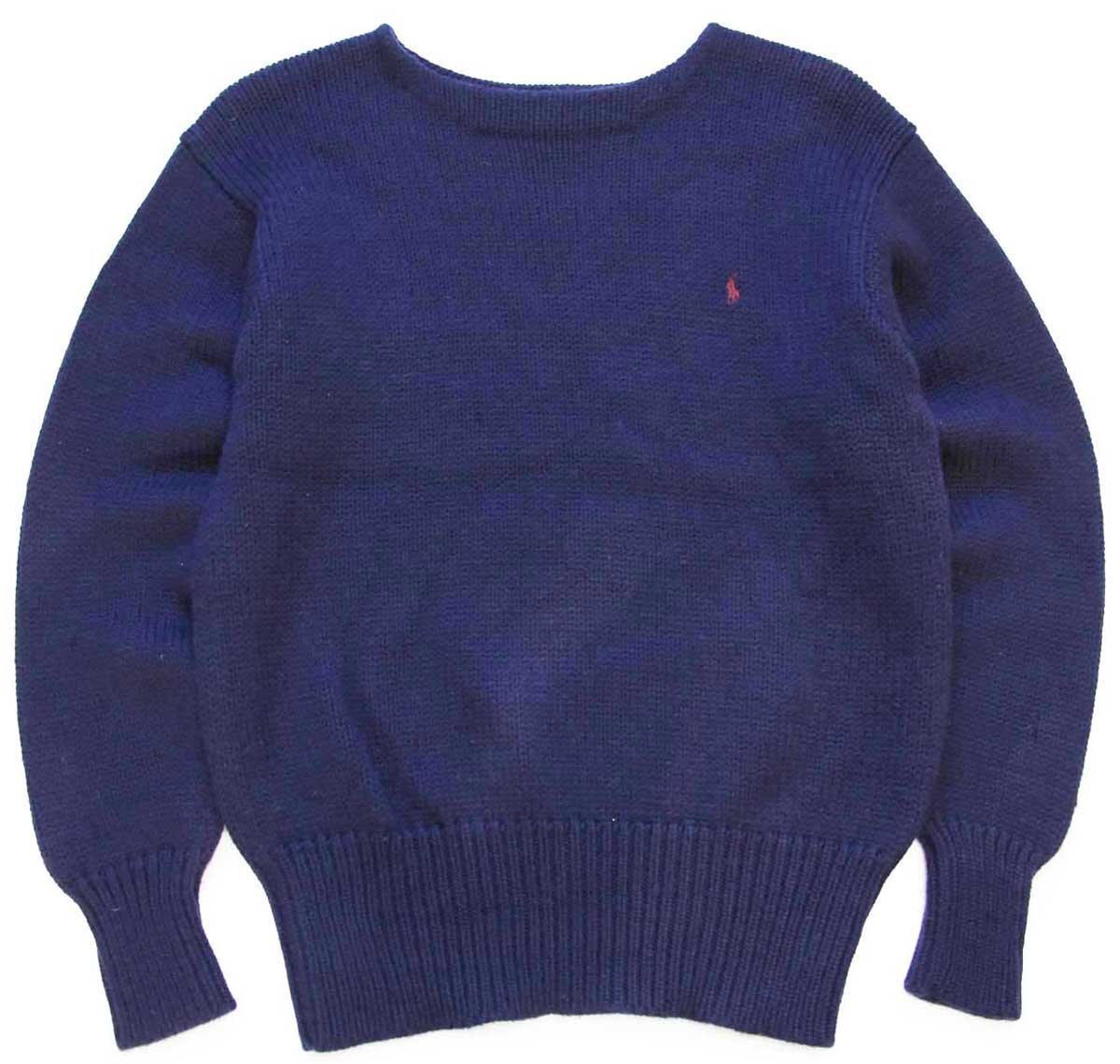 90s ポロ ラルフローレン ワンポイント ボートネック ローゲージ