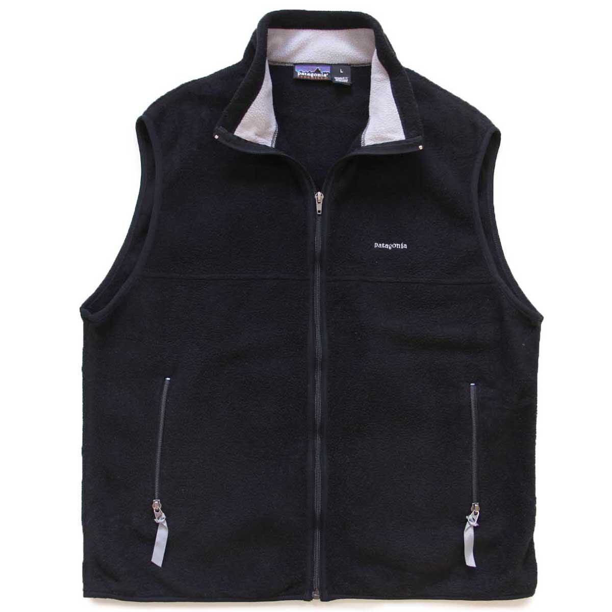 00s patagoniaパタゴニア ロゴ刺繍 シンチラ フリースベスト 黒 L