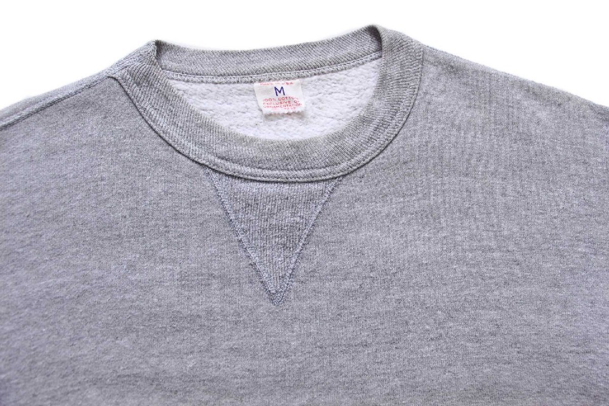 50s USA製 RUSSELLラッセル 無地 前V コットン スウェット 杢グレー M