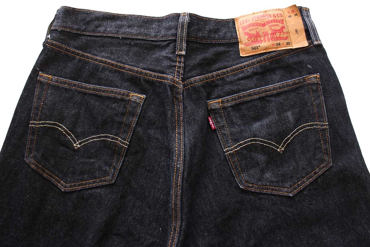メキシコ製 Levi'sリーバイス 501 先染め ブラック デニムパンツ W34