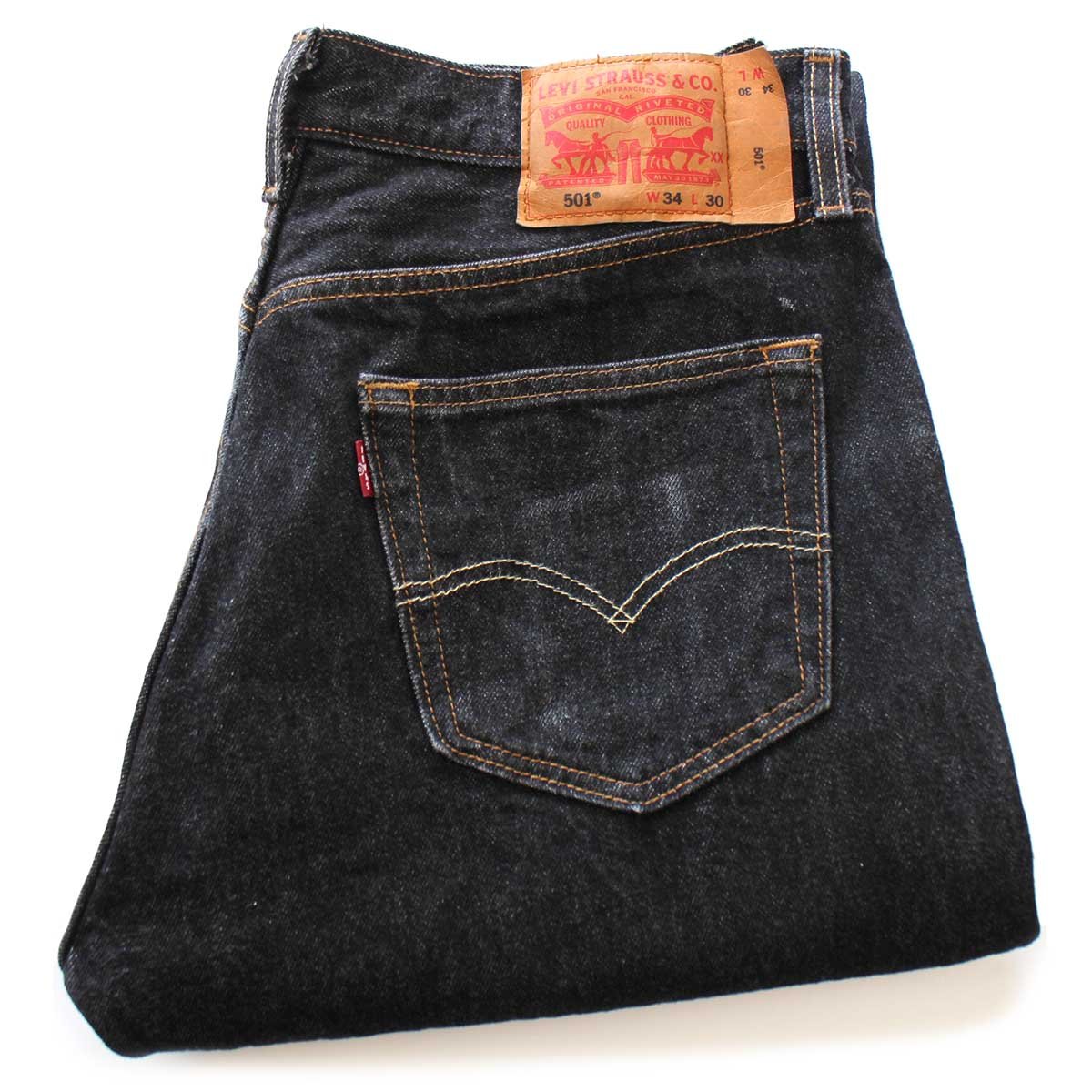 メキシコ製 Levi'sリーバイス 501 先染め ブラック デニムパンツ W34
