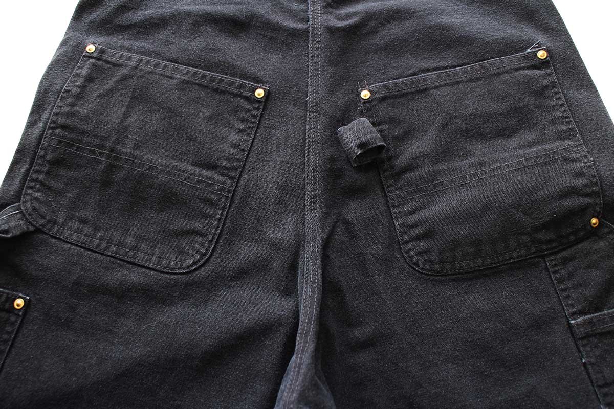 00s carharttカーハート ダブルニー ダック地 オーバーオール 黒 W34