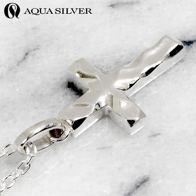 アクアシルバー ゆらぎ クロス シルバー ペンダント ネックレス
