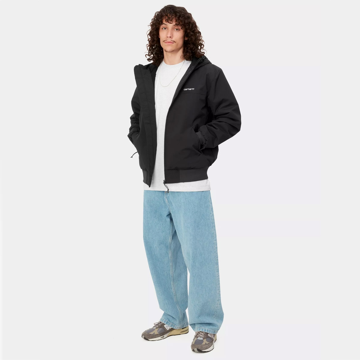 Carhartt WIP Hooded Sail Jacket Black/White | Skatestore