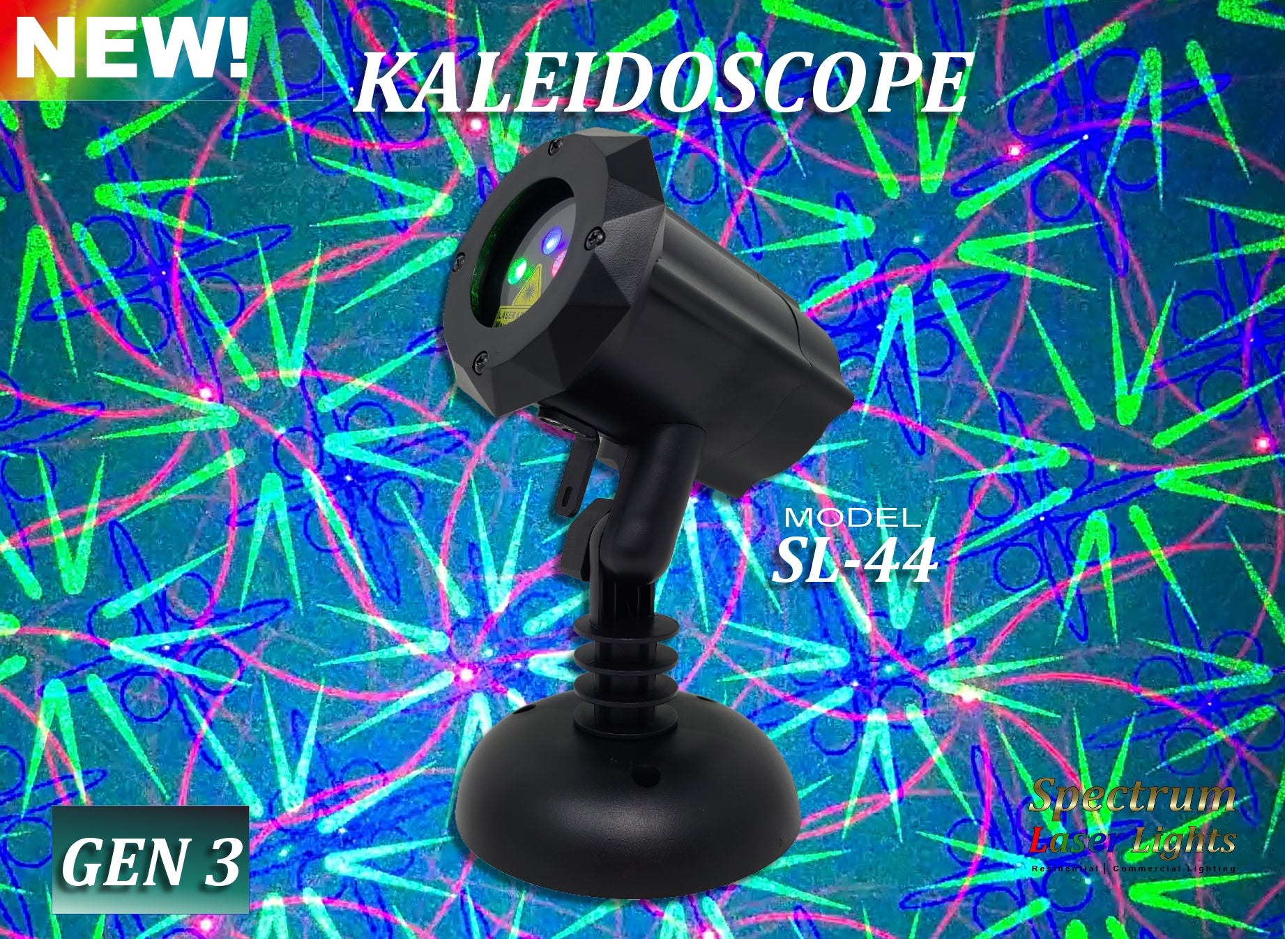 SL-44 - Kaleidoscope Multi-Pattern Red, Green Blue Laser Light