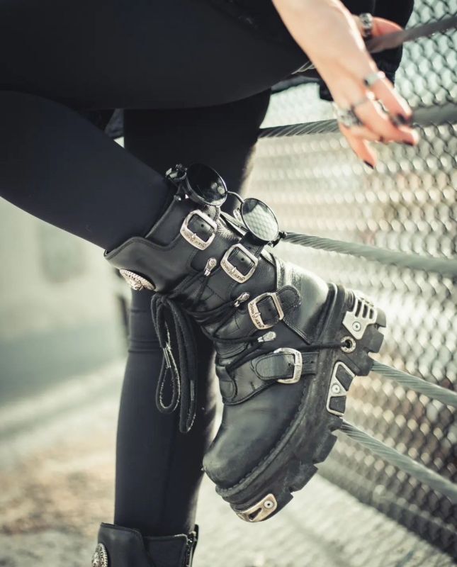 取り寄せ]M-373-S4 / プレート / 厚底ブーツ / 本革【NEW ROCK