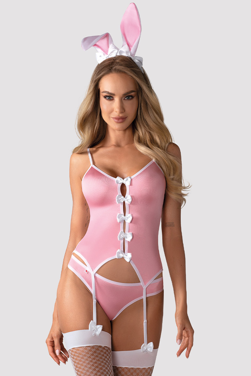 Bunny suit pink | バニーガールコスチューム風ランジェリー4点セット