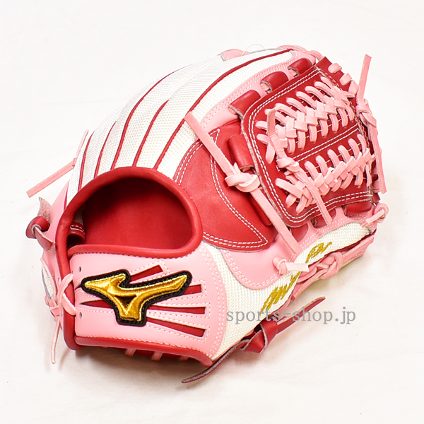 ミズノプロ 軟式用 オーダー 内野手用 坂本モデル レッド×ピンク