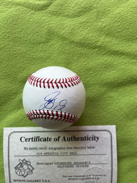 菅野智之＃19 TOMOYUKI SUGANO ボルティモアオリオールズ直筆サインMLB