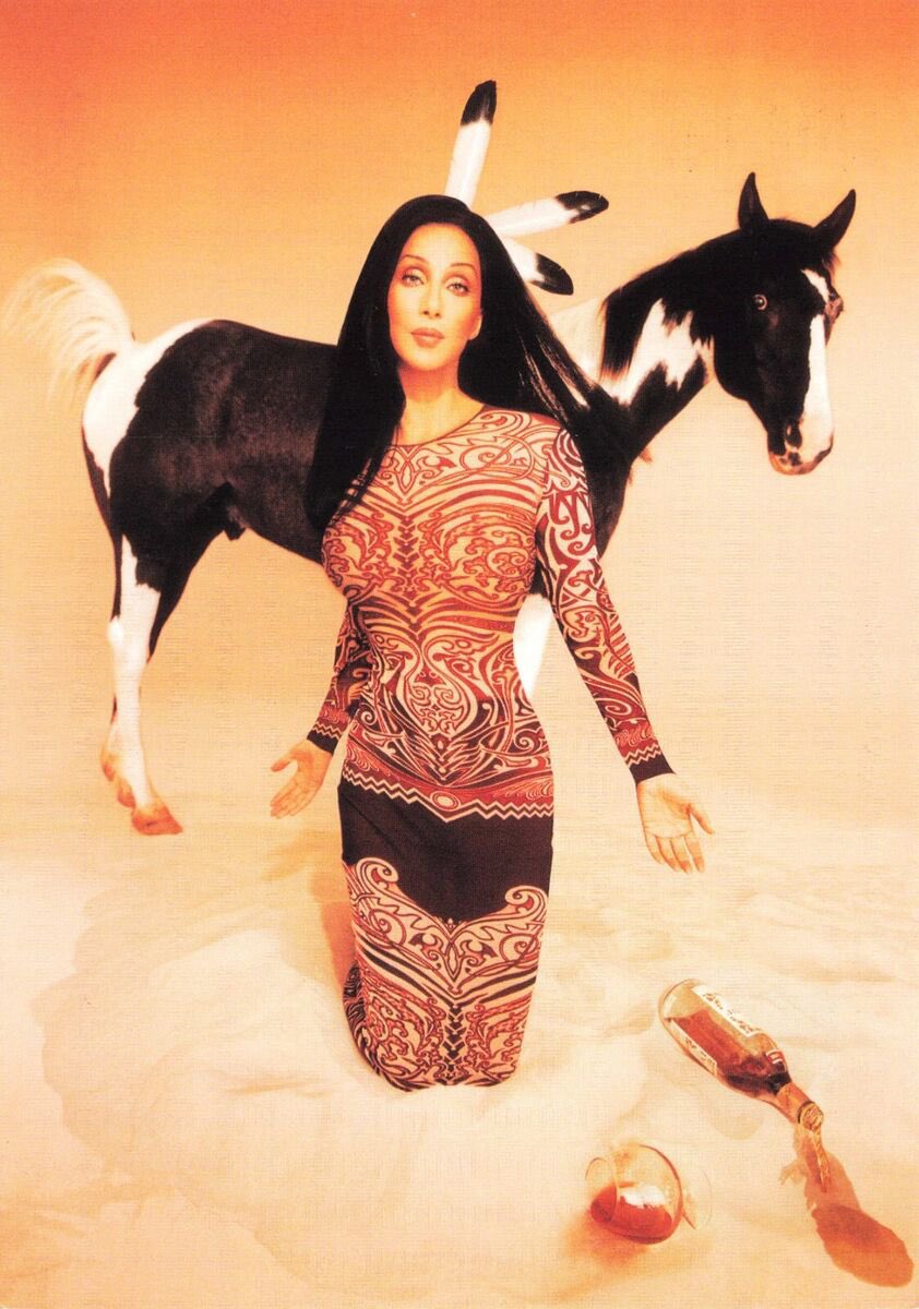 Jean Paul Gaultier Spring 1996 Tribal Print Red Mesh Dress