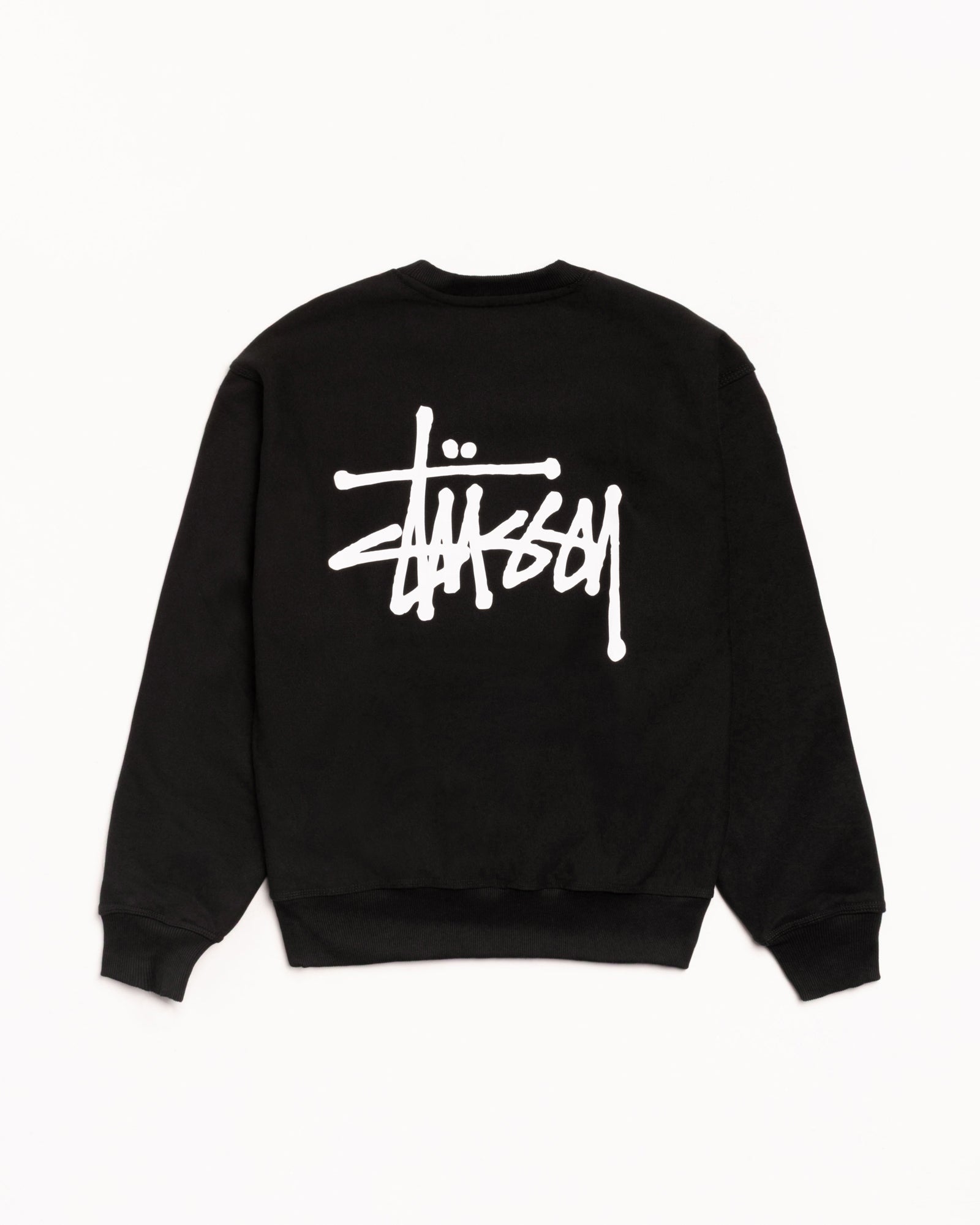 Basic Stüssy Crew – Black | Crew Sweats | Stüssy