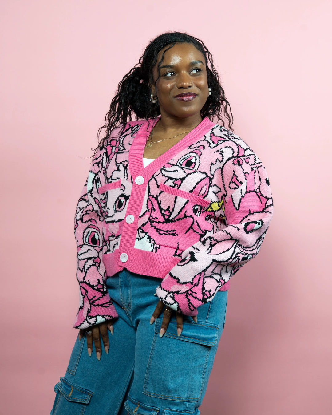 Pink Neopian Cropped Cardigan – Steady Hands