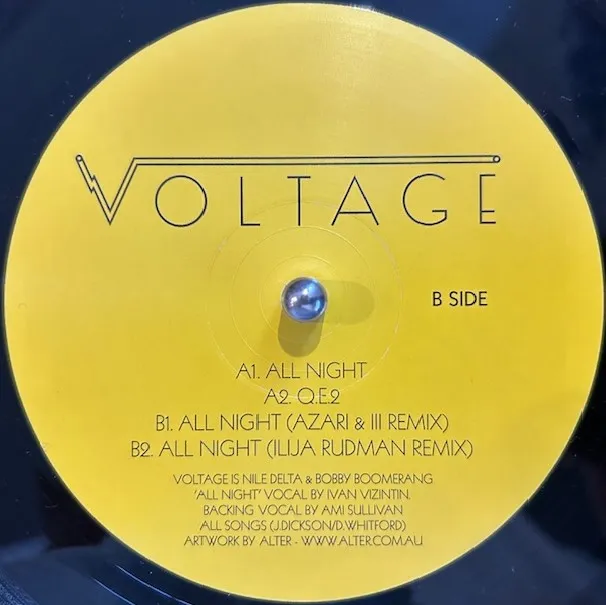 VOLTAGE / ALL NIGHT [12inch - CUTTERS 006]：CLUB：アナログレコード