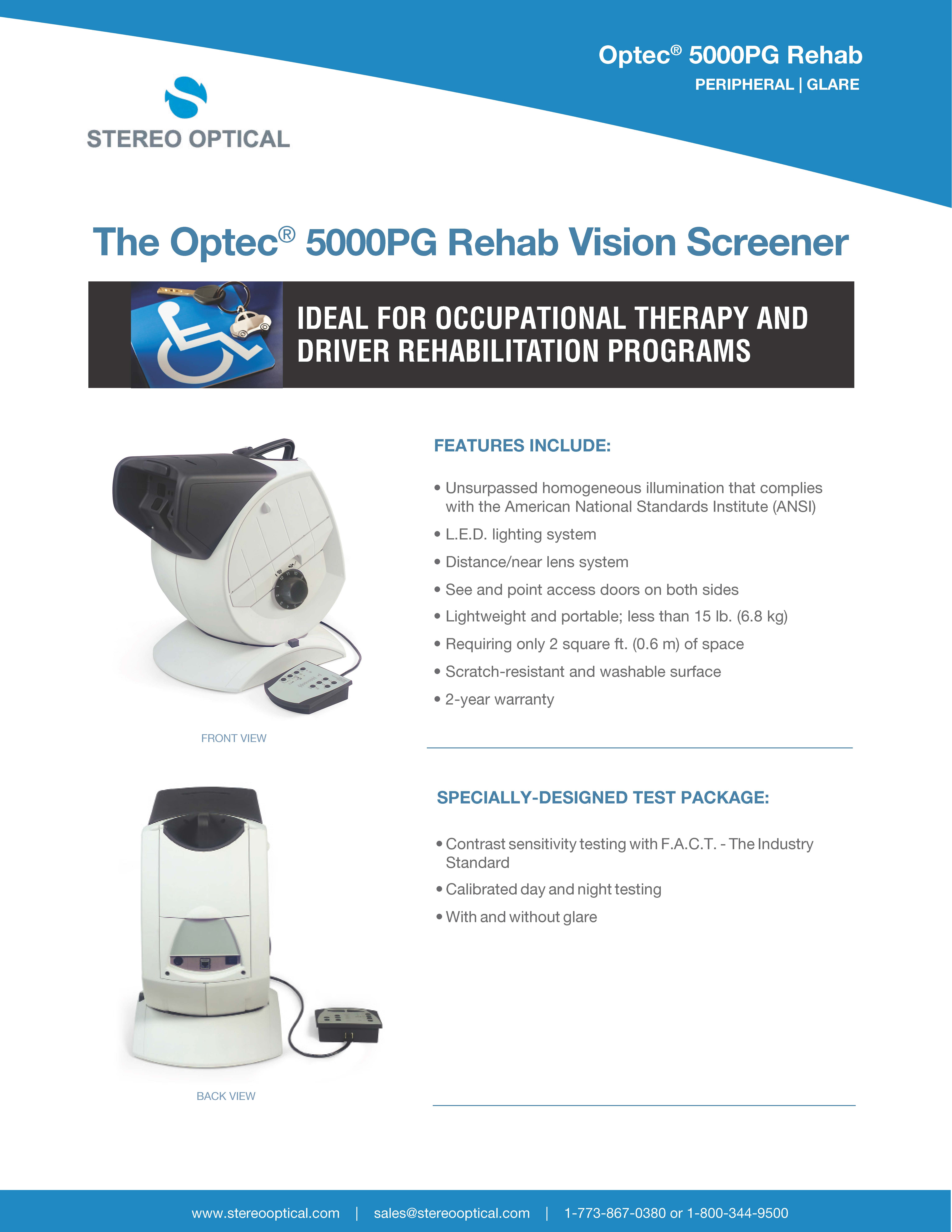 Optec 5000PG Rehab. Vision Screener - Stereo Optical