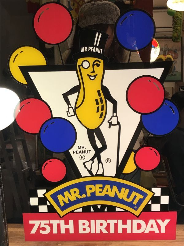 Planters Mr Peanut 75th Birthday Pub Mirror ミスターピーナッツ