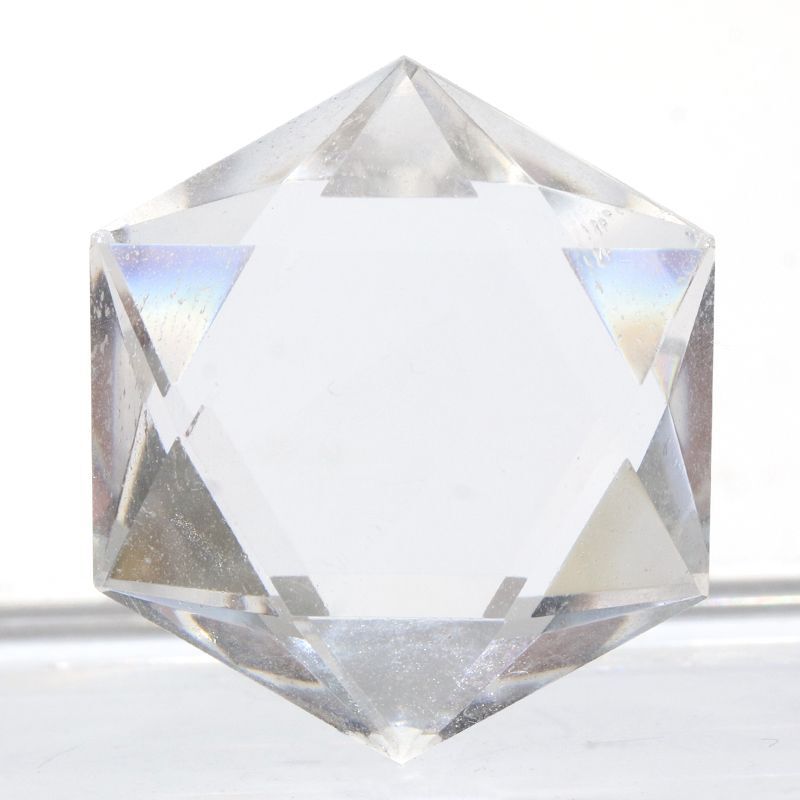 ペンダントトップ 水晶 六芒星 （穴なし） ブラジル産 クォーツ 浄化