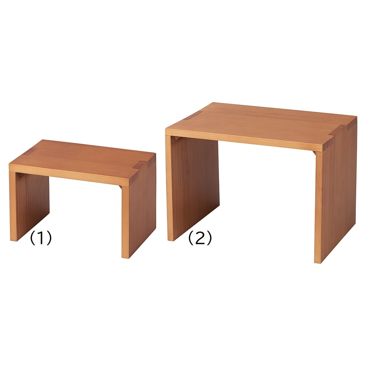 木製コの字ラック パイン集成材 ブラウン〔ストエキオリジナル〕 幅20cm