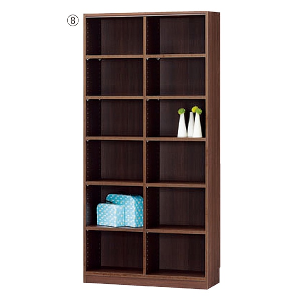 木製収納オープンラック ダークブラウン 幅44×高さ150cm