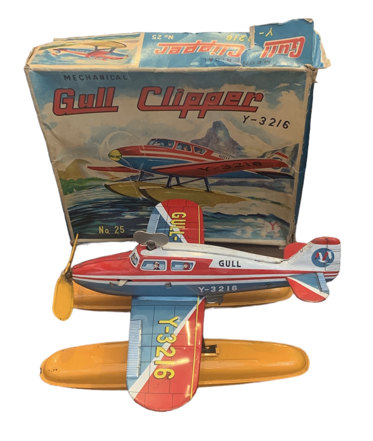 ヨネザワ玩具 水上飛行機 Gull Clipper GULL-AIR Y-3216 ブリキ