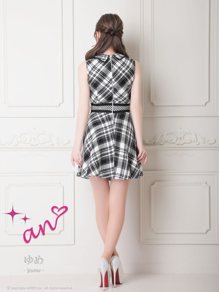 XSサイズあり 【an /アン】フロントジップ/ チェック/ ツイード/ 襟