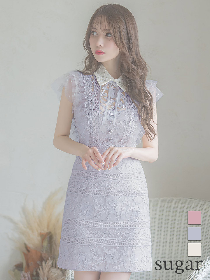 即日発送【ROBE de FLEURS/ローブドフルール】ビジュー襟/ フラワー