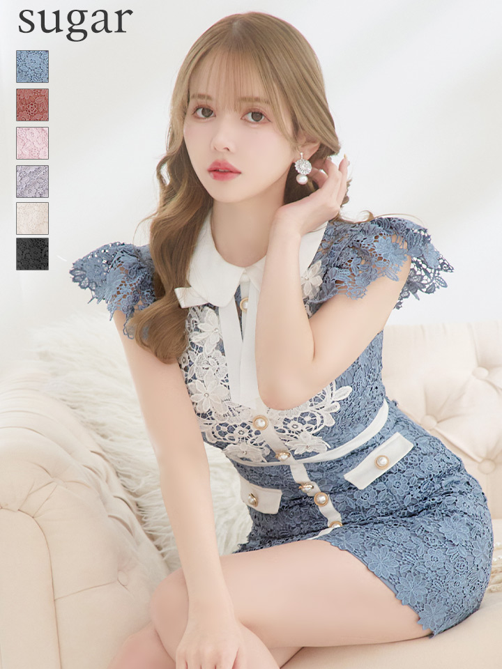 XSサイズあり【ROBE de FLEURS/ローブドフルール】襟付きリボン