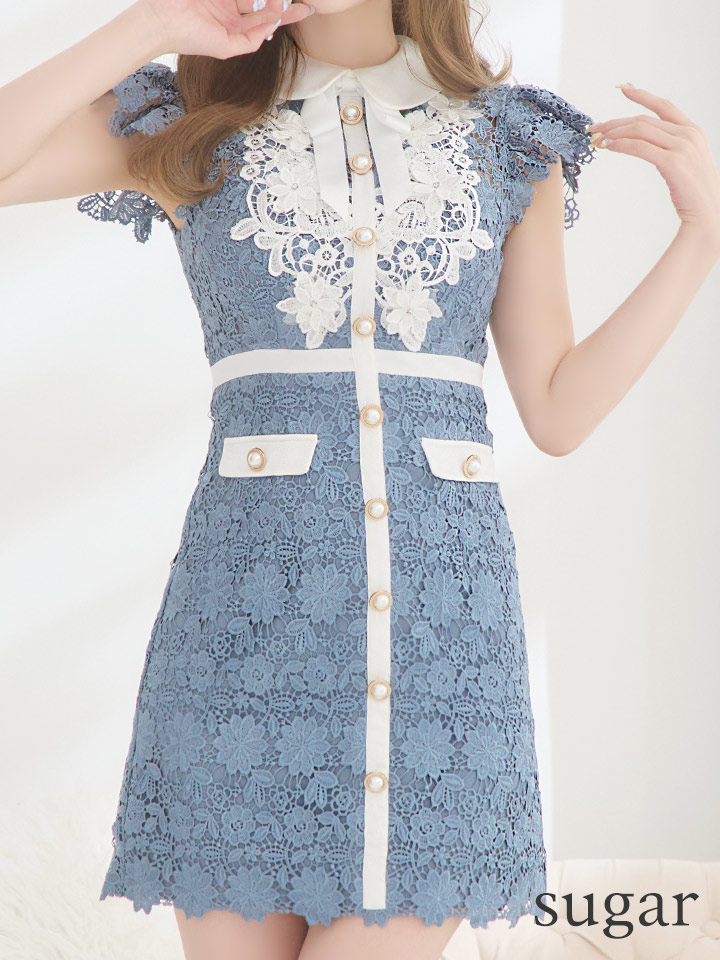 XSサイズあり【ROBE de FLEURS/ローブドフルール】襟付きリボン