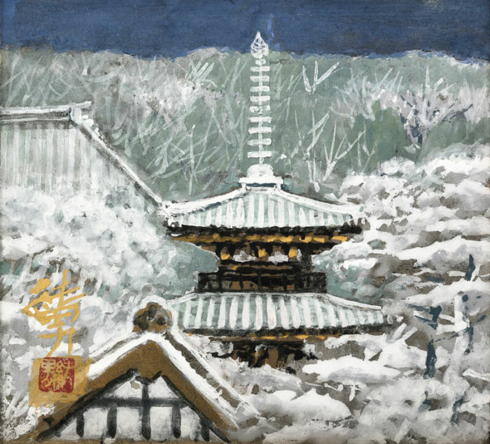 後藤 純男「新雪上ル大和」の販売 | 美術品販売｜東京銀座ぎゃらりい秋華洞