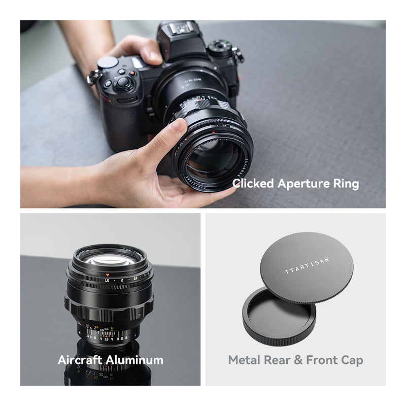 TTArtisan 75mm F1.5 Swirly Bokeh Full Frame Manual Focus Lens for