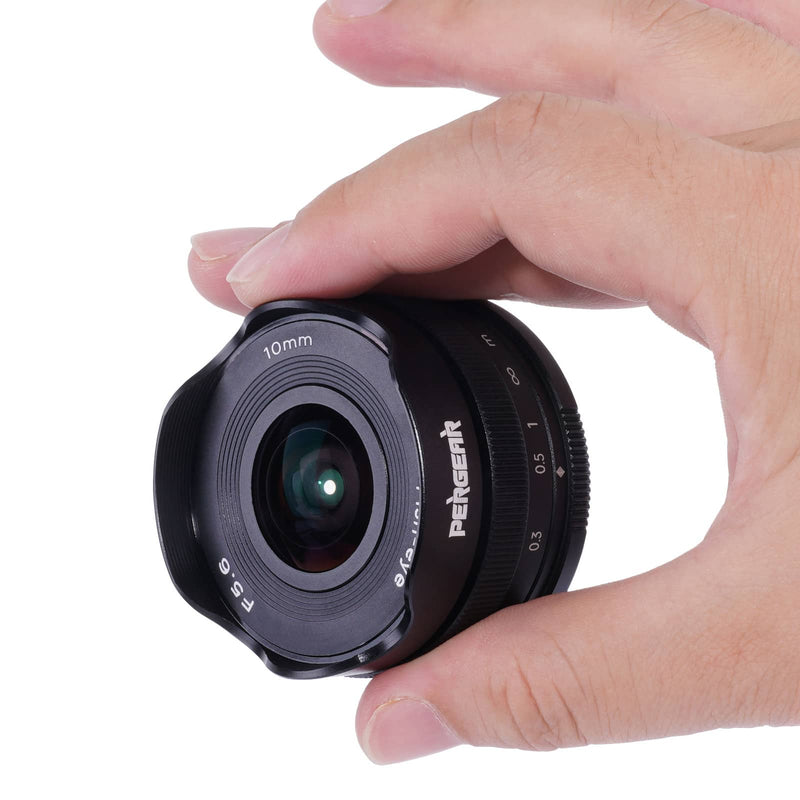 Pergear 10mm F5.6 Pancake Fisheye Lens for APS-C Fuji, M4/3, Sony&Cano