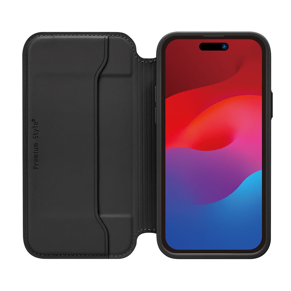 iPhone 15用 ガラスフリップケース [ブラック]｜株式会社PGA