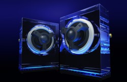 ケンウッド、オーデリック社製ガラススタンドスピーカー「SP0001」を