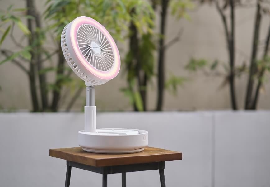 折り畳み式コードレス扇風機｜ファイテン 健光浴ファン｜製品情報