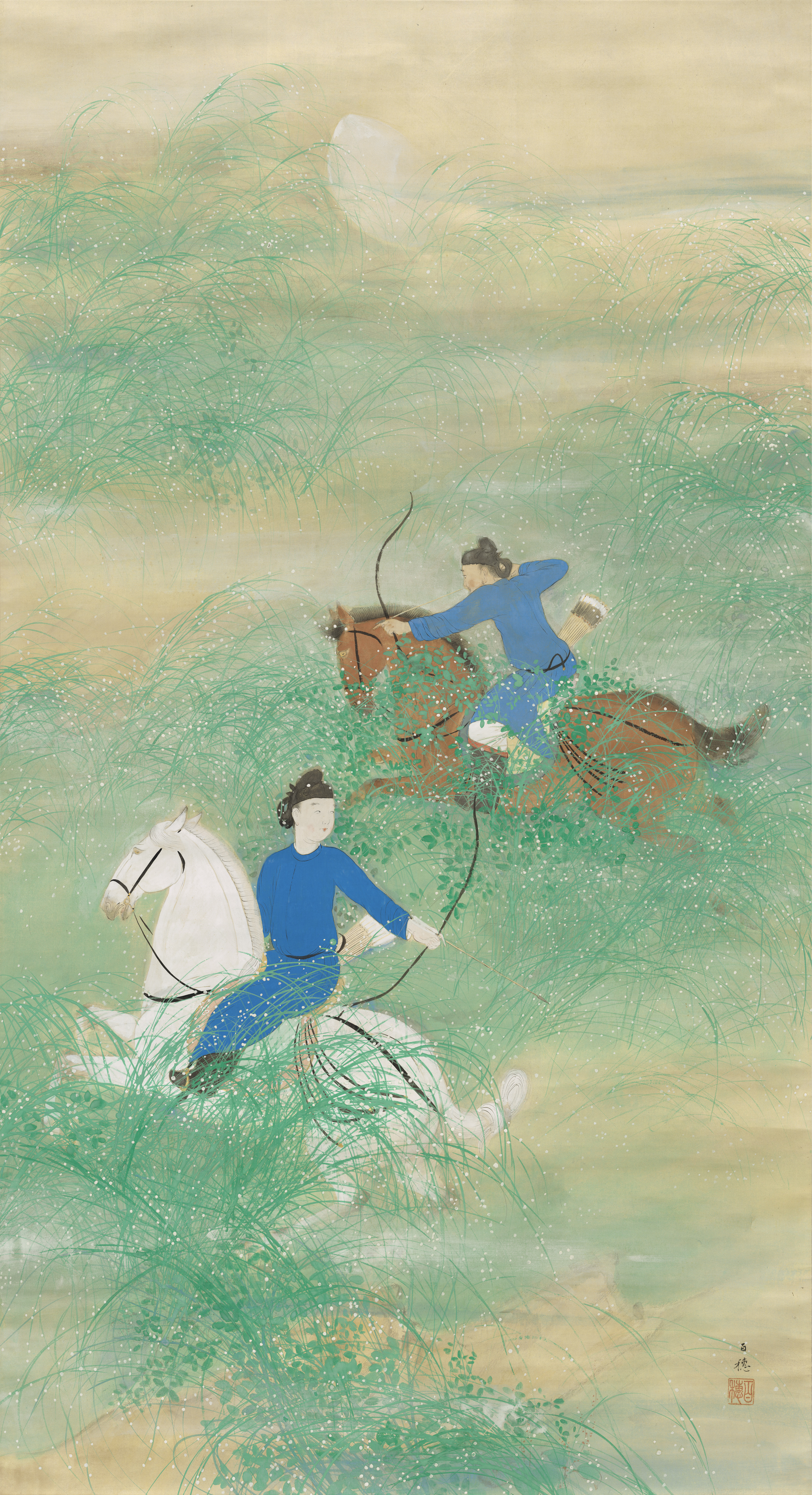 平福百穂 《猟》 - 宮城県美術館